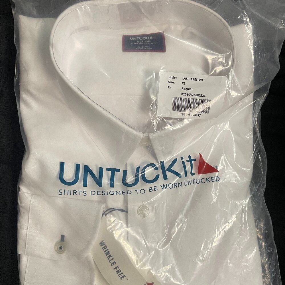Untuckit White Las Cases Shirt XL Wrinkle-Free (Brand New Unopened)